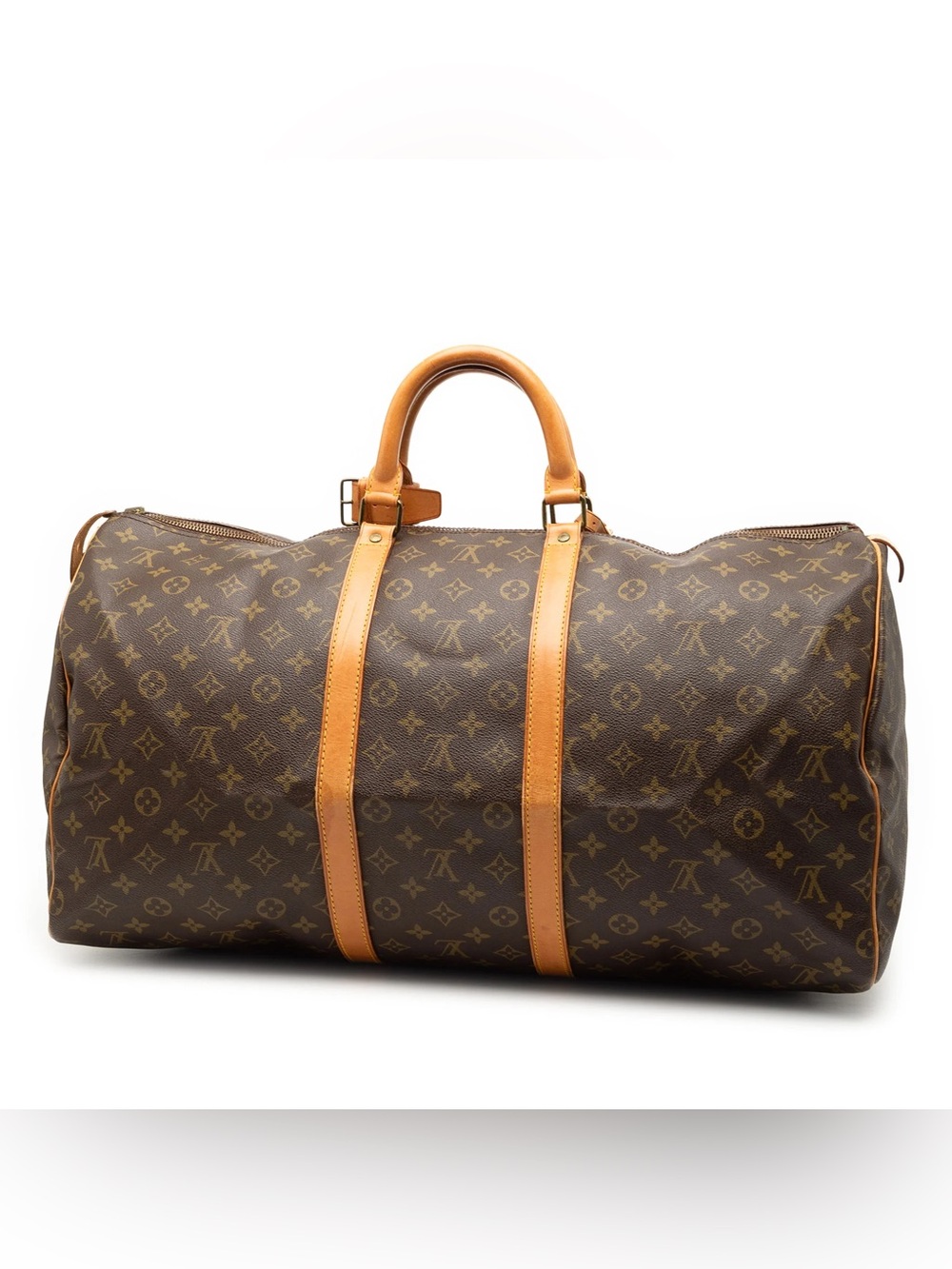 Louis Vuitton Monogram Canvas Duffel with Tan Leather Trim